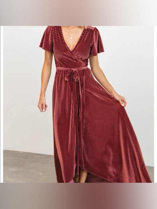 Baltic Born Dresses & Skirts - Baltic born velvet, ribbed, maxi wrap dress Med feminine romantic wedding guest
